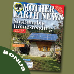 Tile labeled Bonus featuring a cover of Mother Earth News magazine; click to get deal.